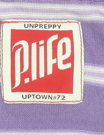 P.Life Men's Purple Striped V-Neck Sleeveless Knit Vest M