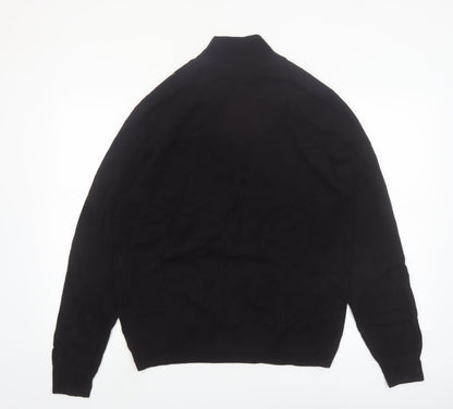 Tricots St Raphael Men’s Black Argyle 1/2 Zip High Neck Jumper Size L