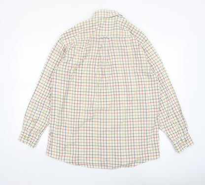 Orvis Men's Multicoloured Check Cotton Button-Up Long Sleeve Shirt M
