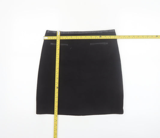 Marks and Spencer Women's Black Size 8 Wool Blend Pencil Skirt