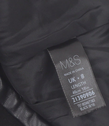 Marks and Spencer Women's Black Size 8 Wool Blend Pencil Skirt