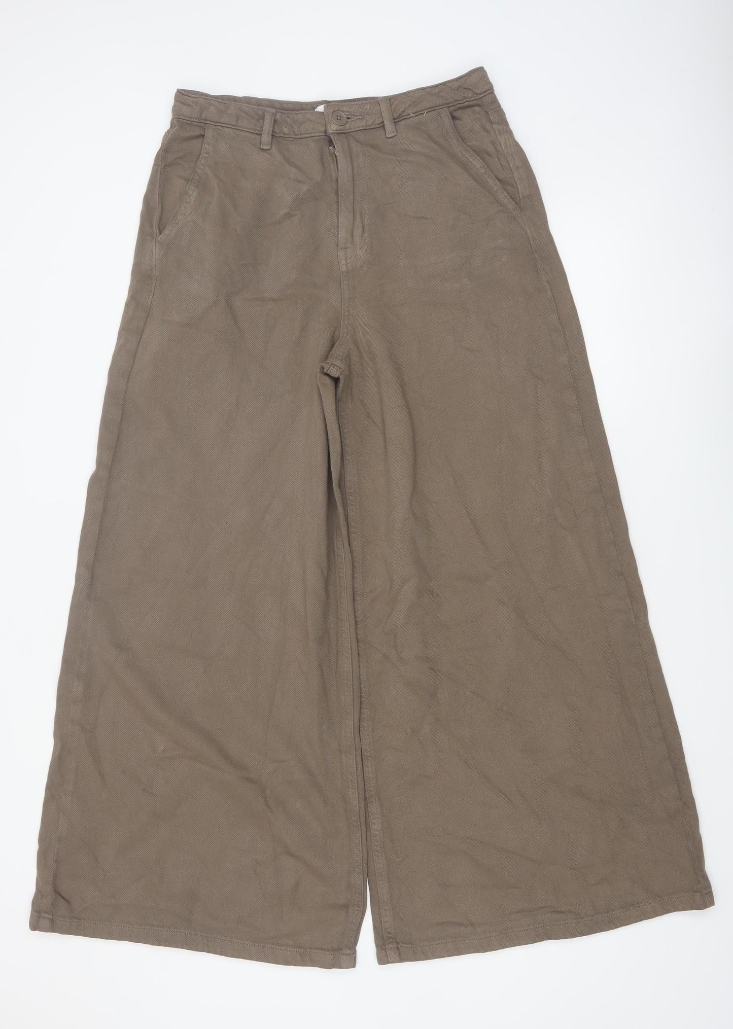 Marks and Spencer Women’s Brown Wide-Leg Regular Fit Jeans Size 12