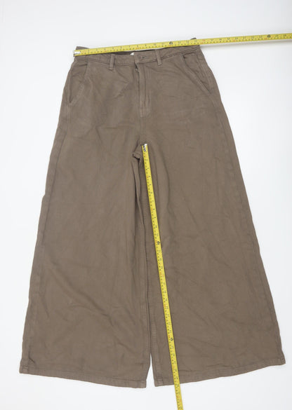 Marks and Spencer Women’s Brown Wide-Leg Regular Fit Jeans Size 12