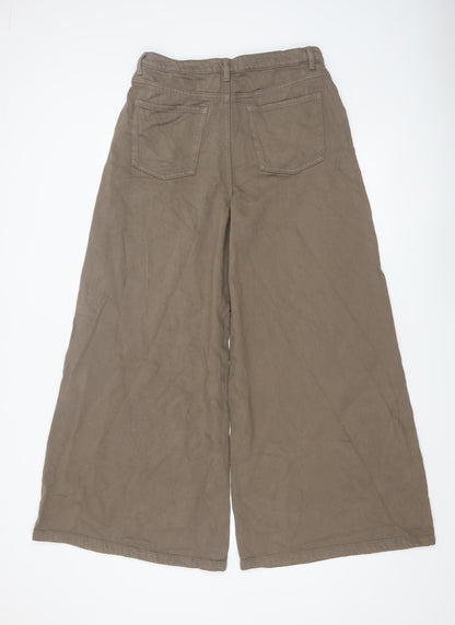 Marks and Spencer Women’s Brown Wide-Leg Regular Fit Jeans Size 12