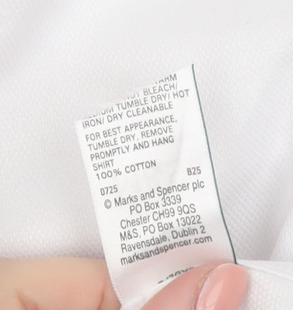 Marks and Spencer Men's White Slim Fit Pure Cotton Dress Shirt 15.5in