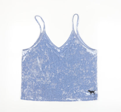 PINK Women’s Blue Velvet Camisole Tank Top L