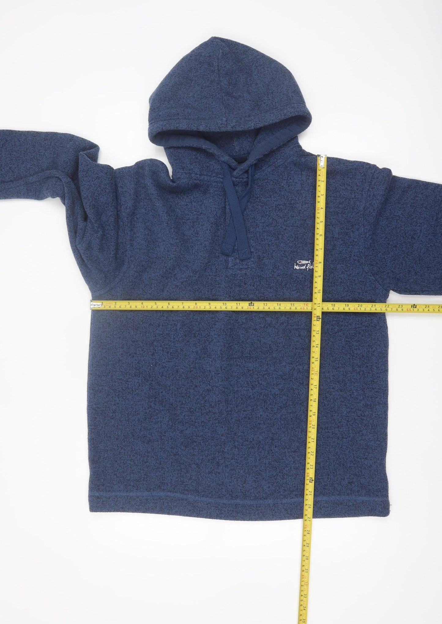 Weird Fish Men's Blue Pullover Fleece Hoodie M Regular Fit