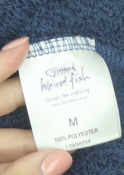 Weird Fish Men's Blue Pullover Fleece Hoodie M Regular Fit