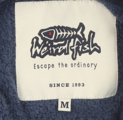 Weird Fish Men's Blue Pullover Fleece Hoodie M Regular Fit