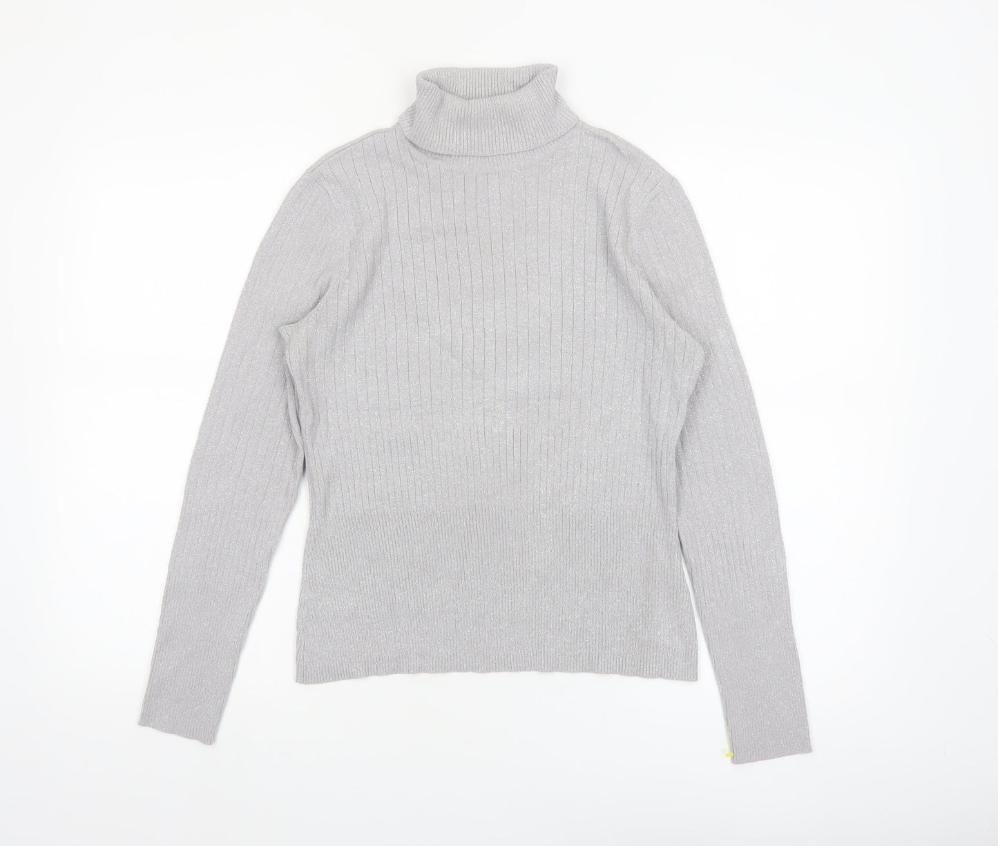Worthington Womens Grey Roll Neck Knit Jumper Size L