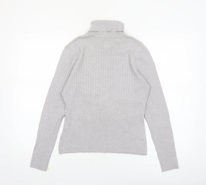 Worthington Womens Grey Roll Neck Knit Jumper Size L