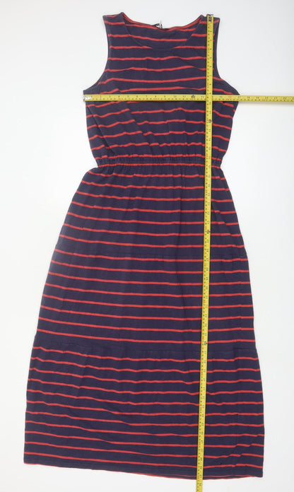 Joules Women Blue Striped Tank Dress Size 12 Cotton Blend