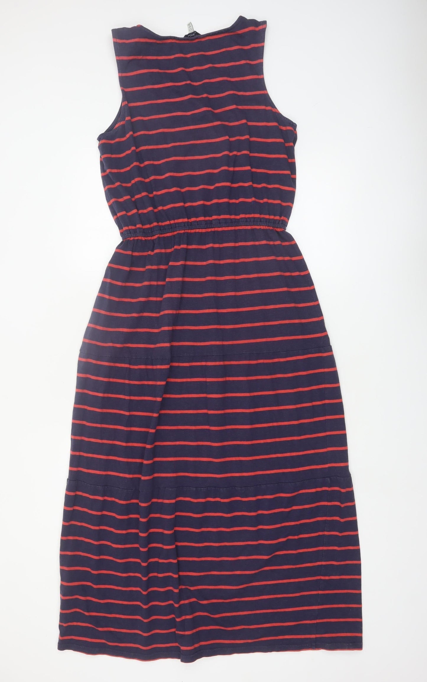 Joules Women Blue Striped Tank Dress Size 12 Cotton Blend