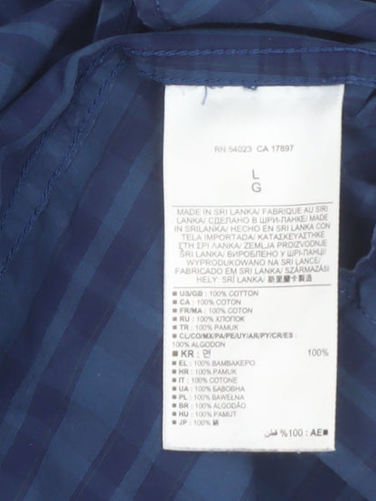 Banana Republic Men's Blue Check Slim Fit Long Sleeve Shirt L