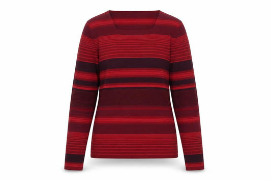 Nygard Collection Women Red Striped Silk Blend Jumper Size S 6-8