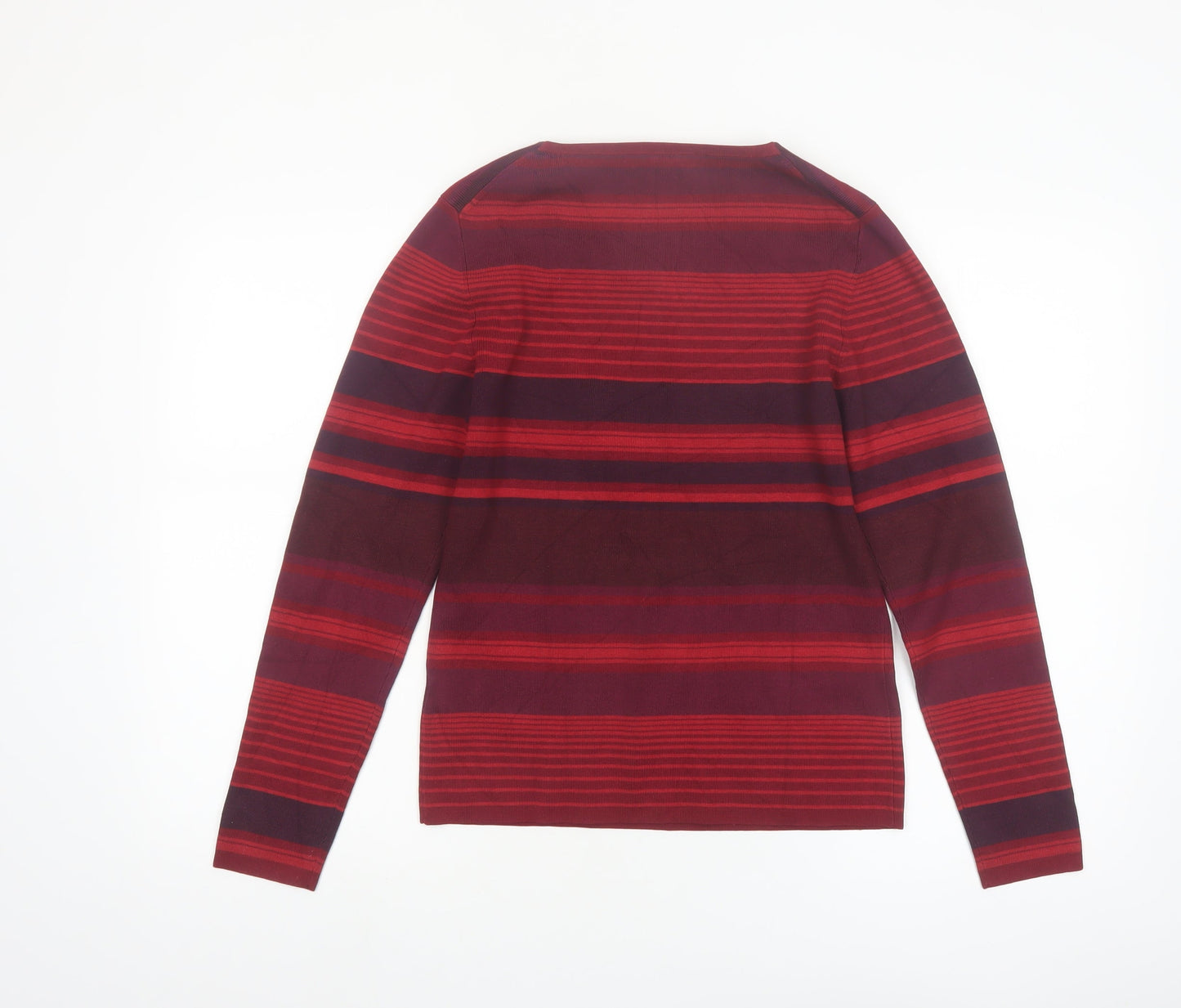Nygard Collection Women Red Striped Silk Blend Jumper Size S 6-8