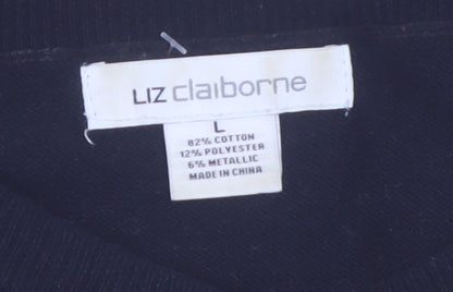 Liz Claiborne Women's Gold Black Striped Pullover Jumper L
