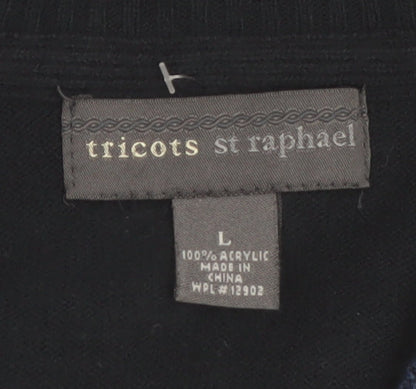 Tricots St Raphael Men's Blue 1/2 Zip High Neck Acrylic Jumper L
