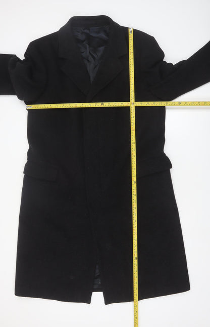 Varteks Men's Black Wool Cashmere Overcoat Size 40 Classic Fit