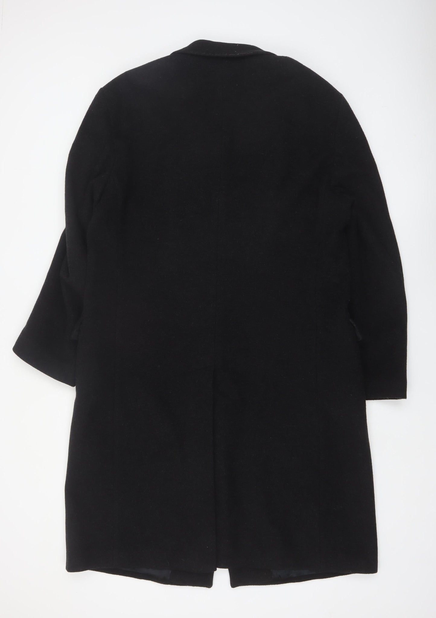 Varteks Men's Black Wool Cashmere Overcoat Size 40 Classic Fit
