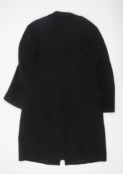 Varteks Men's Black Wool Cashmere Overcoat Size 40 Classic Fit