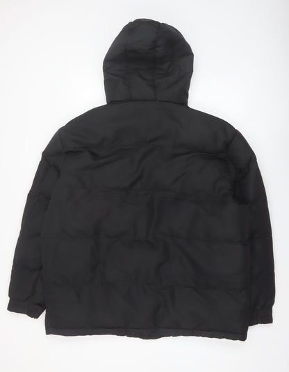 Outdoor Life Men's Black L Puffer Jacket Hooded Winter Coat