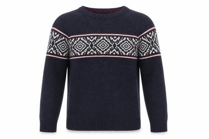 Haggar Men's Blue Fair Isle Knit Pullover Jumper Size M
