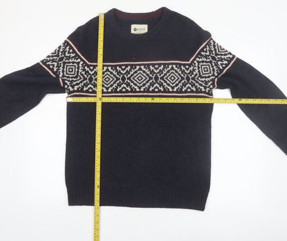 Haggar Men's Blue Fair Isle Knit Pullover Jumper Size M