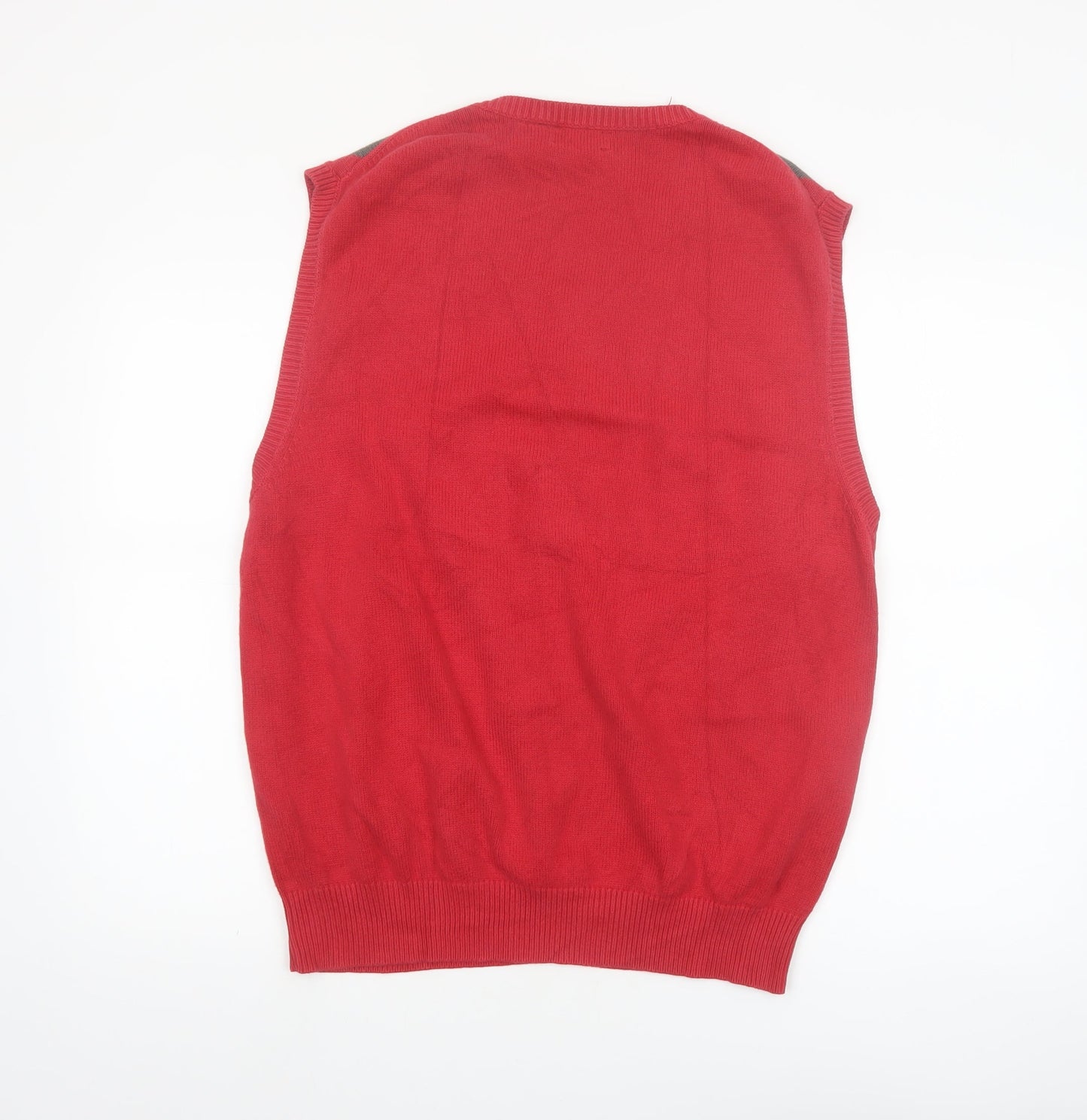 Walter Hagen Men's Red Argyle Cotton Golf Vest Size M