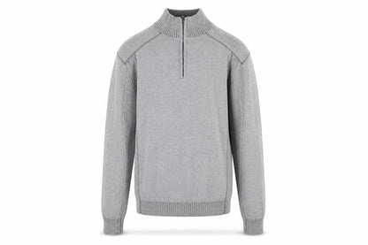 Park Slope Men’s Grey Cotton 1/4 Zip Knit Jumper Size L