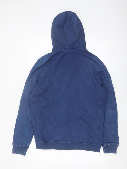 John Lewis & Co. Men Blue XL Full Zip Cotton Hoodie