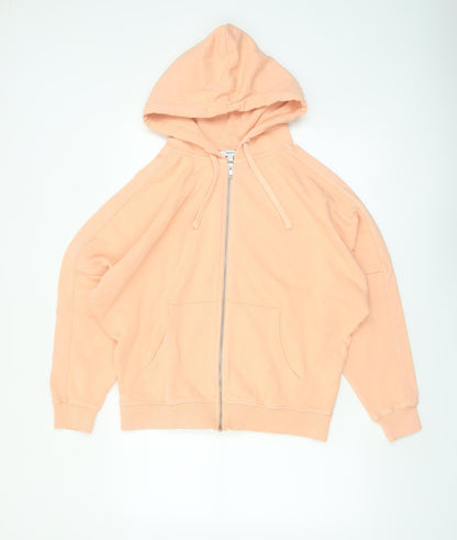 Next Women Peach Full Zip Hoodie Cotton M
