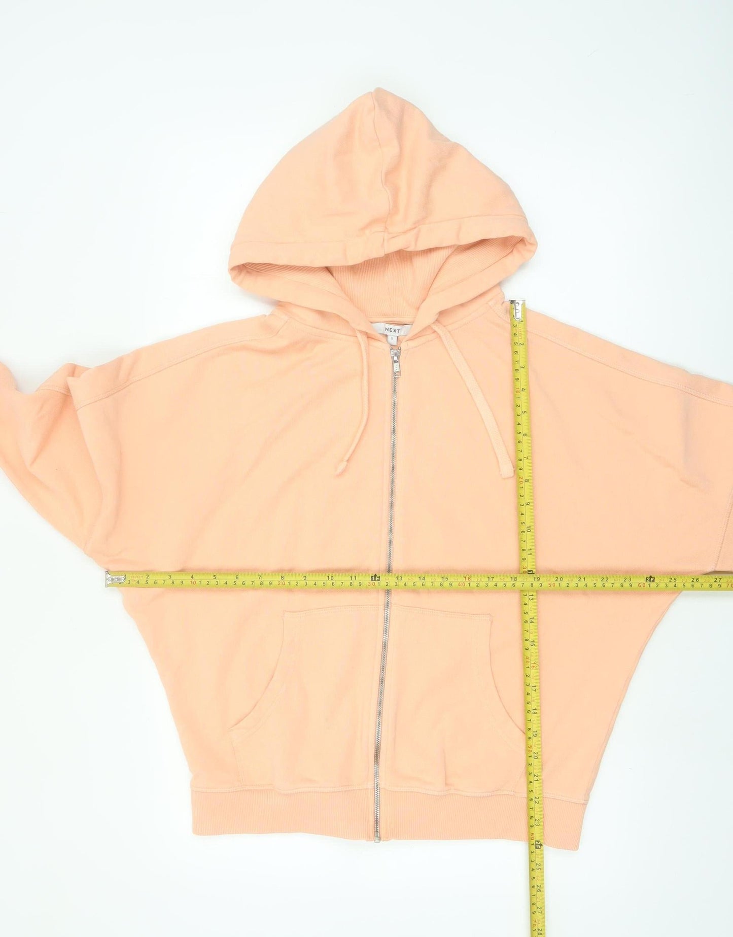 Next Women Peach Full Zip Hoodie Cotton M