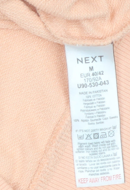 Next Women Peach Full Zip Hoodie Cotton M