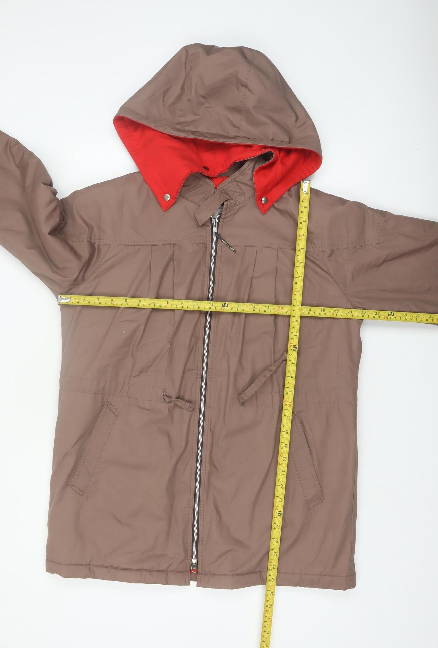 London Fog Women's Brown Hooded Parka Coat Size 8 Lined Water Resistant