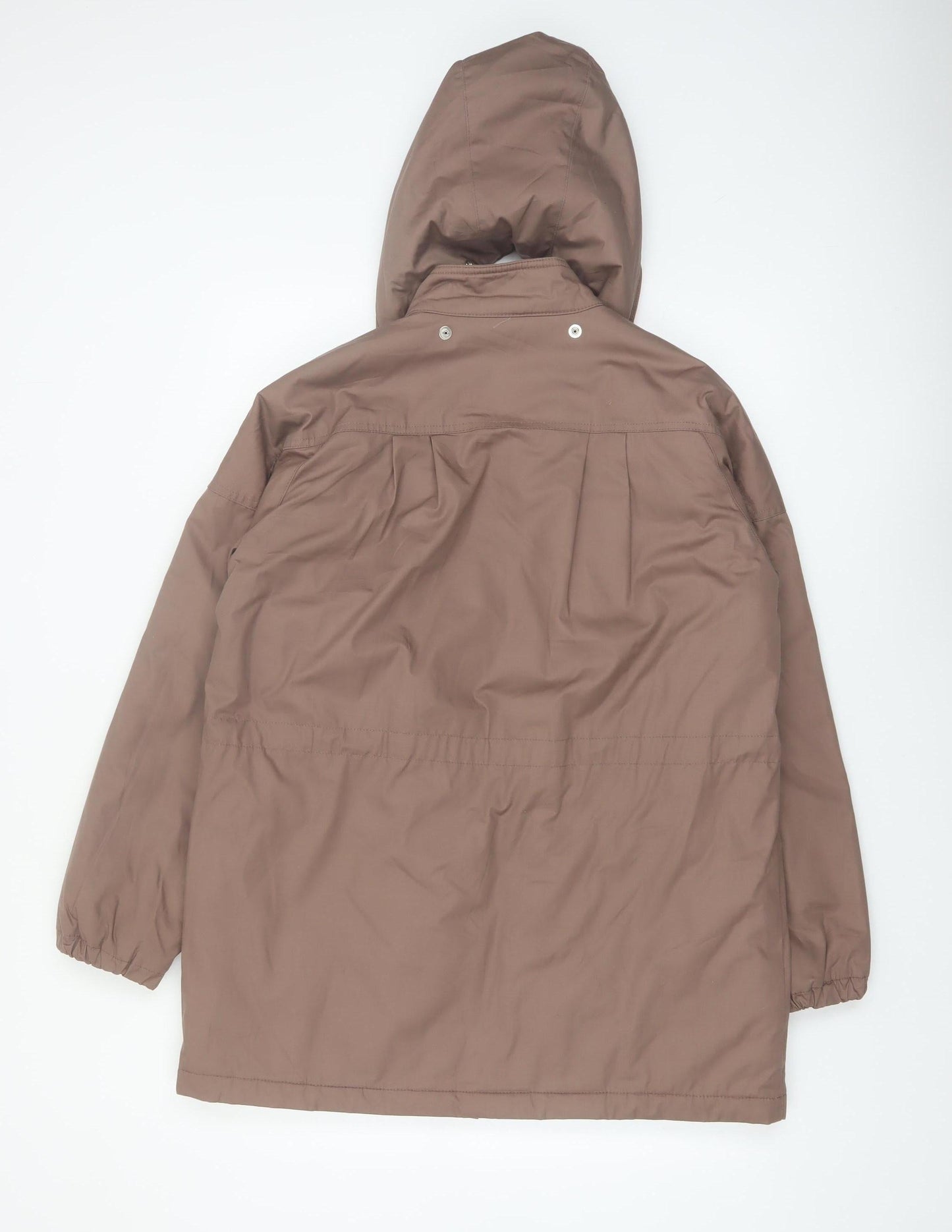 London Fog Women's Brown Hooded Parka Coat Size 8 Lined Water Resistant