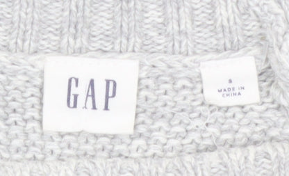 GAP Women’s Grey Cable-Knit Cotton Jumper Size S Crew Neck