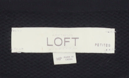 Ann Taylor Loft Women's Black Petite Medium Striped Pullover Jumper