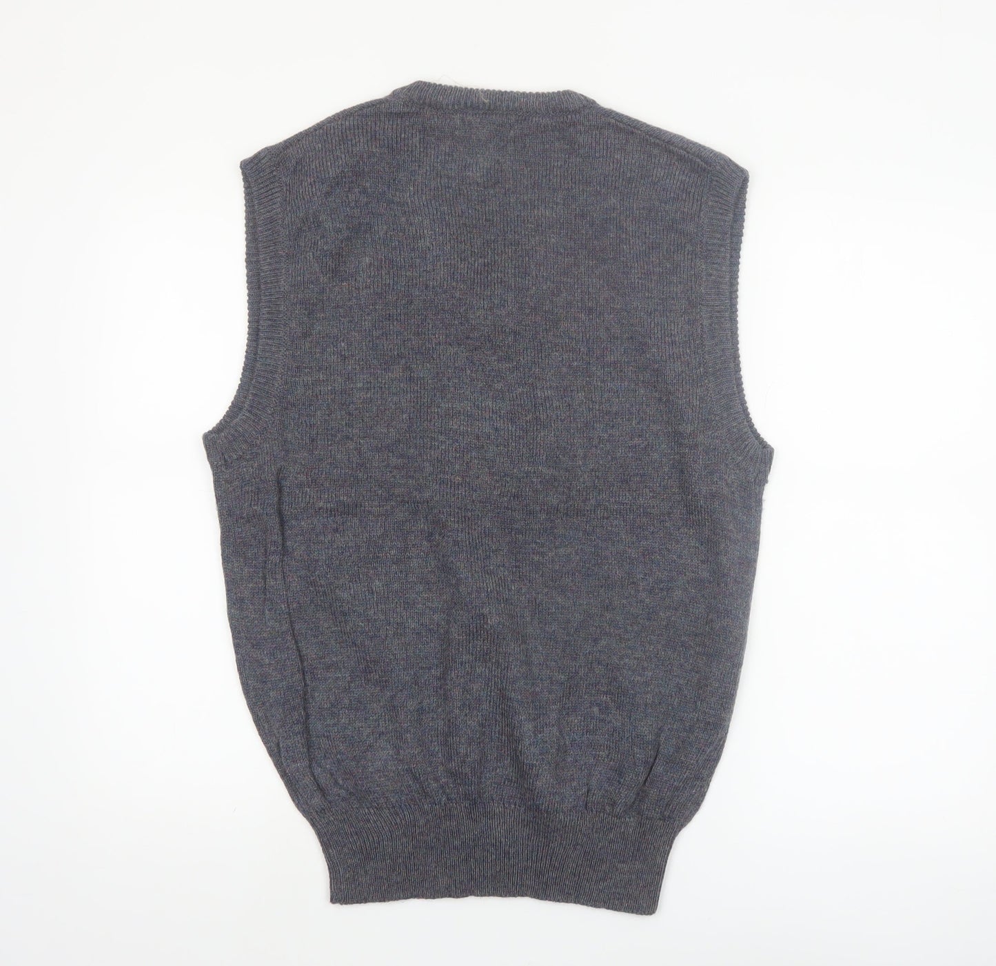 Eleven Sixty Six Men's Grey Argyle Wool Blend Sleeveless Vest L