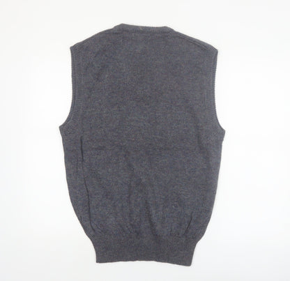 Eleven Sixty Six Men's Grey Argyle Wool Blend Sleeveless Vest L