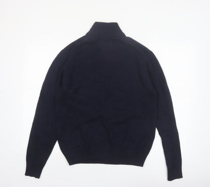 Weatherproof Men’s Blue Fair Isle 1/4 Zip Cotton Jumper Size S