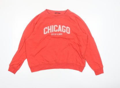 Marks and Spencer Womens Red Chicago Cotton Sweatshirt Size 16