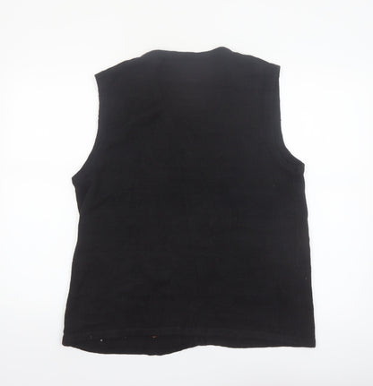 Kim Rogers Womens Black L Christmas Vest Jumper Sequin Holiday Top