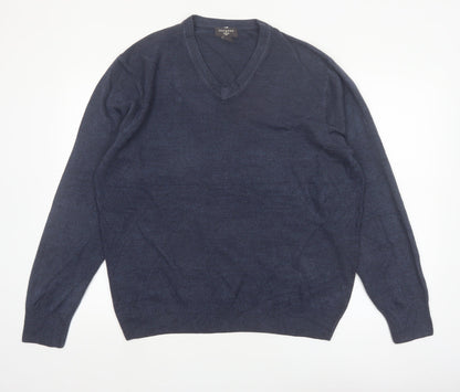 Dockers Men's Blue V-Neck Acrylic Pullover Jumper XL