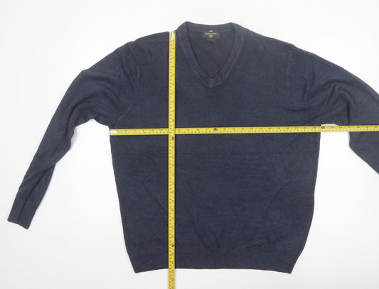 Dockers Men's Blue V-Neck Acrylic Pullover Jumper XL