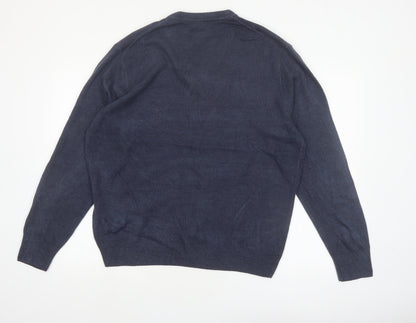 Dockers Men's Blue V-Neck Acrylic Pullover Jumper XL