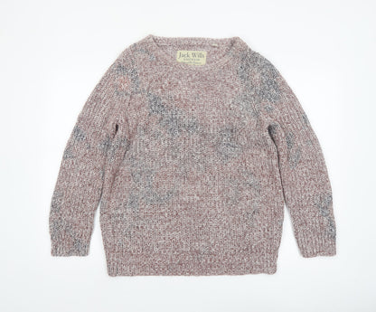 Jack Wills Women's Multicoloured Cotton Chunky Knit Jumper UK 14