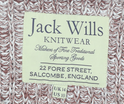 Jack Wills Women's Multicoloured Cotton Chunky Knit Jumper UK 14