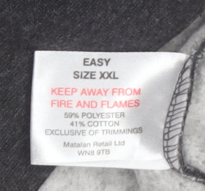 Easy Men’s Grey 2XL Pullover Sweatshirt Crew Neck Varsity Style