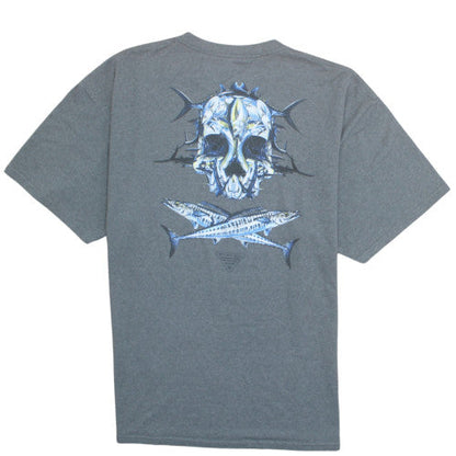Columbia Mens Grey XL Graphic Skull Outdoor Cotton T-Shirt